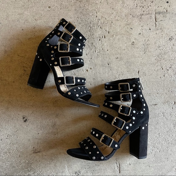 Sam Edelman Studded Heeled Sandals - Picture 1 of 2